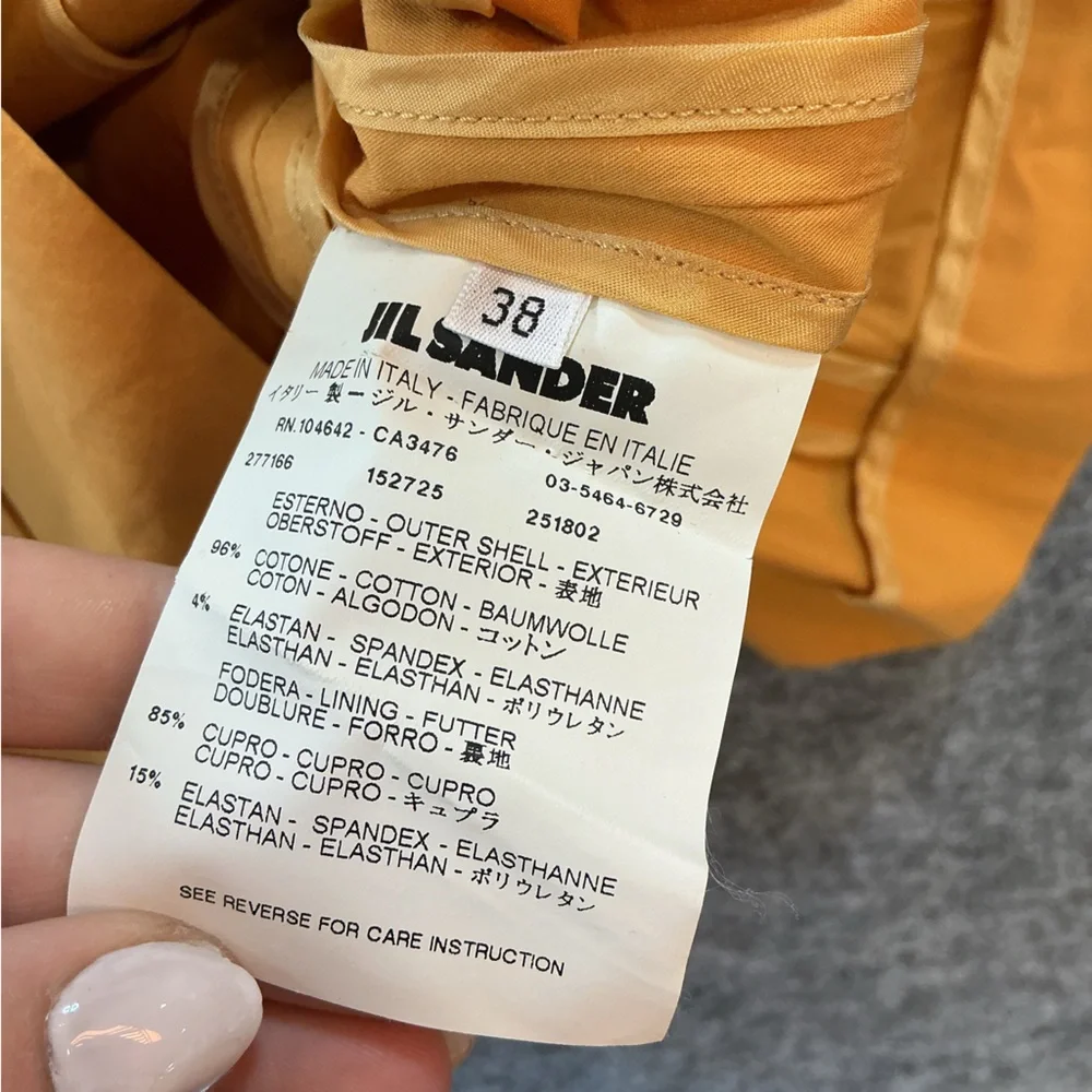 Jil Sander Ochre Yellow Lightweight Shirt Jacket Size 38 - Picture 4 of 5